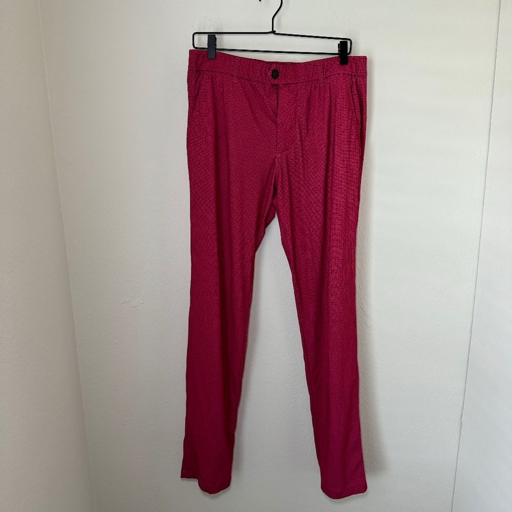 Greyson Pants Men's Red 32 x 32 Graphic Print Performance Golf Contemporary